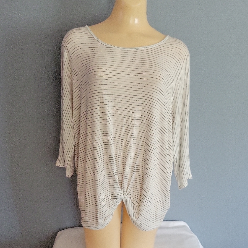 NWT Cupio Black and White Striped Blouse